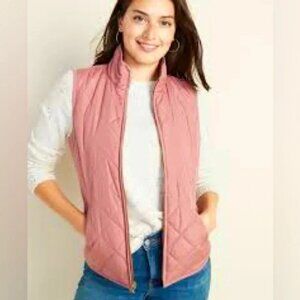 Womens Old Navy Puffer Vest Pink Size M
